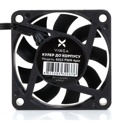 Кулер для корпуса Vinga 6015 PWM 4pin Винница - изображение 3