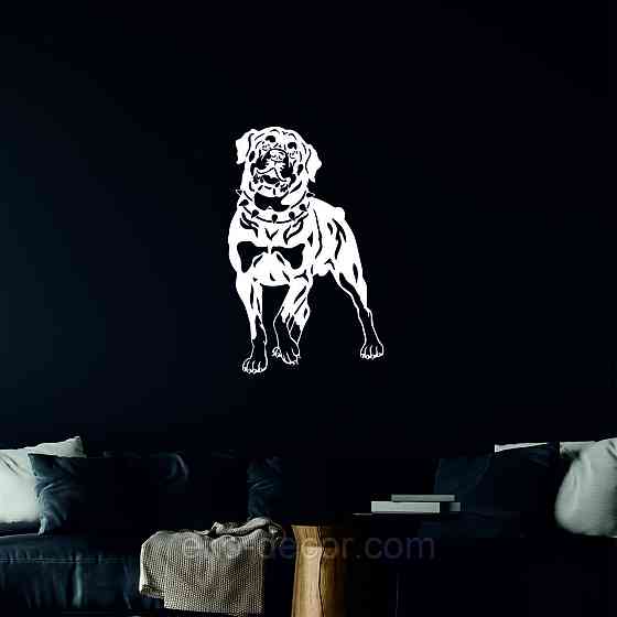 Декоративное настенное Панно «Ротвелер», Декор на стену 90*57 см, Белый Киев