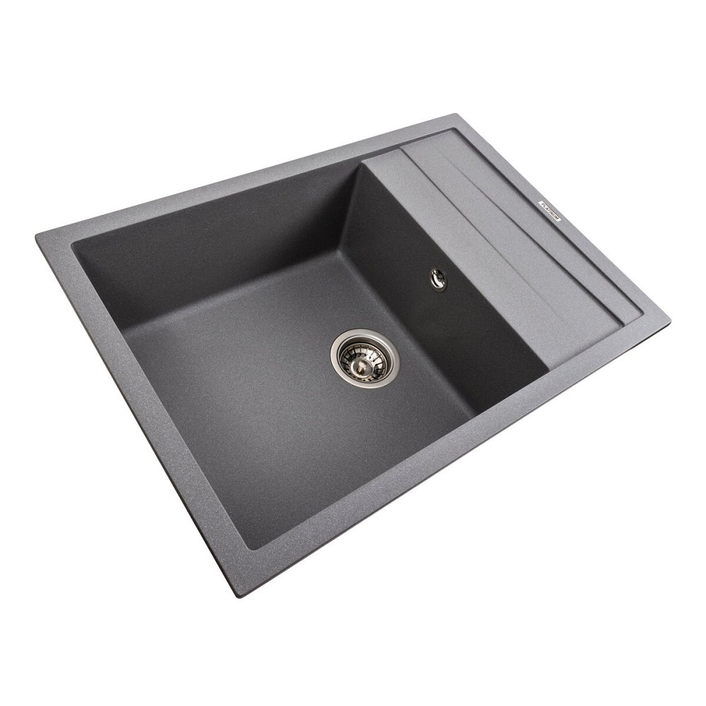 PLATINUM Кухонна мийка гранітна матова 7050 CASCADA Platinum Сірий мусон Київ - фото 3