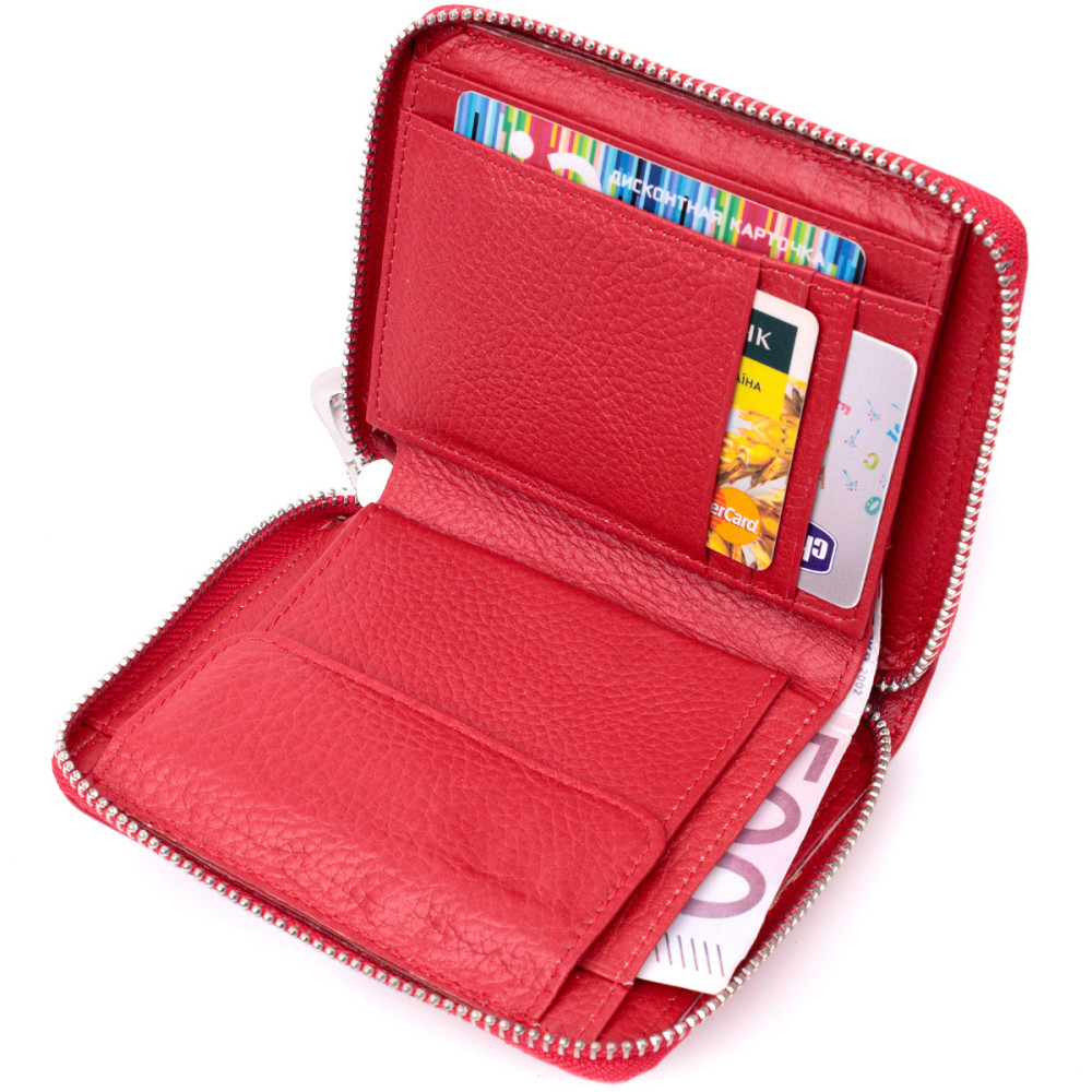 Симпатичный женский кошелек из натуральной кожи ST Leather 22448 Красный Киев - изображение 6