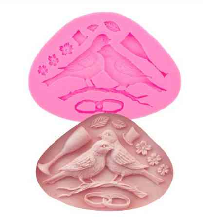 Молд силиконовый Птички 116 на 85 мм розовый Киев