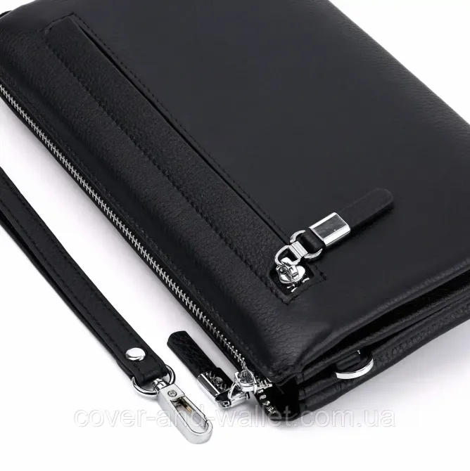 Солидный мужской клатч из натуральной кожи на молнии Marco Coverna MC 8739-3 Black Киев - изображение 11