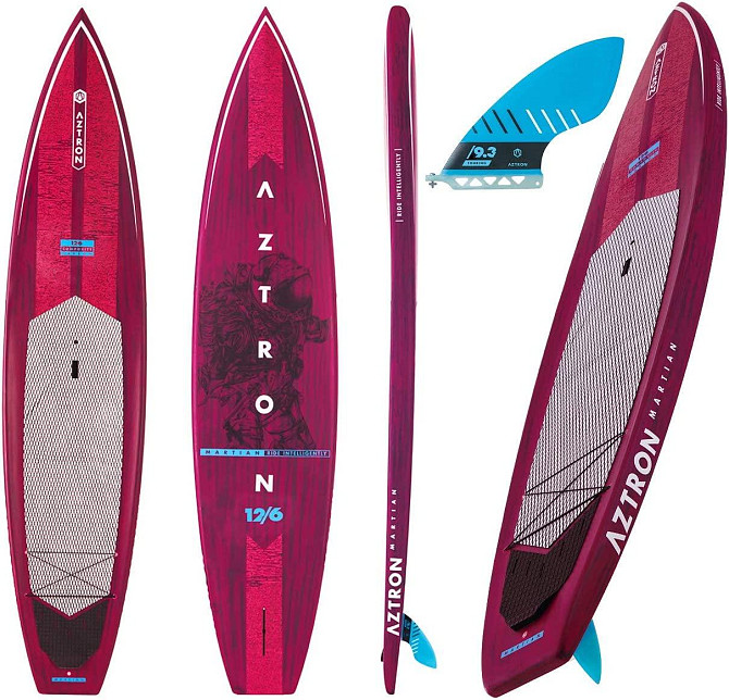 Сап доска AZTRON САП MARTIAN Carbon Race 12'6-дюймовая доска из стекловолокна 380 x 78 x 16 см Дніпро - фото 4
