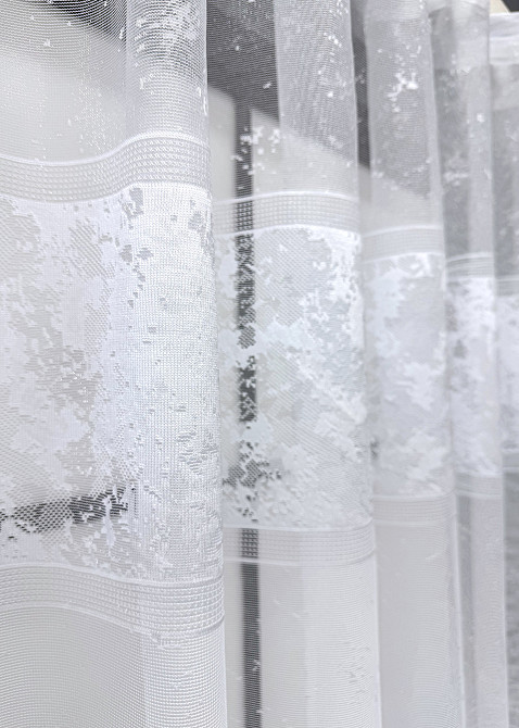 Тюль VR-Textil 1604т Жакард Білий 185х150 см (49-337) Київ - фото 5