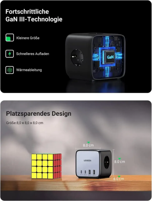 Зарядное устройство UGREEN 65W DigiNest Cube Киев - изображение 8