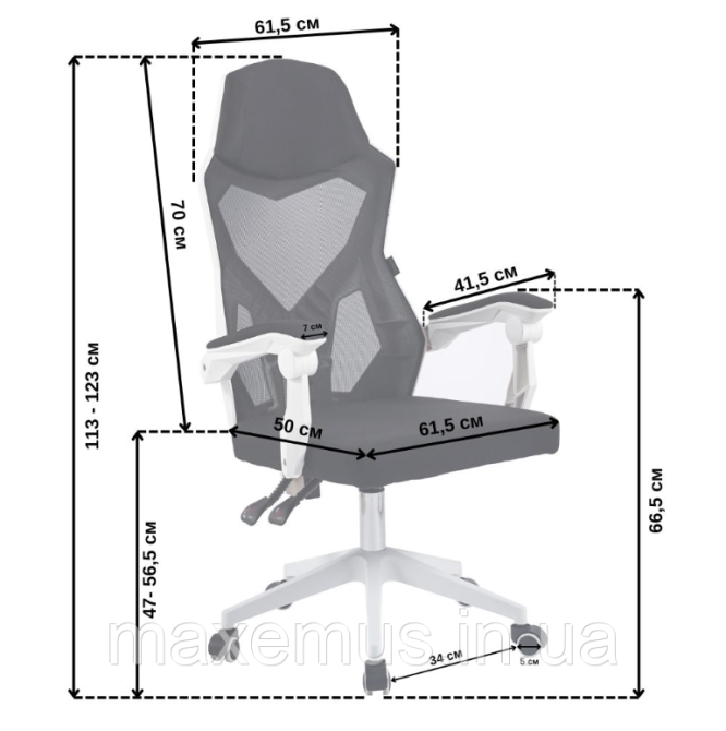Геймерское кресло Bonro B057 белое из ткани компьютерное игровое кресло для ПК и приставки Мостиска - изображение 17