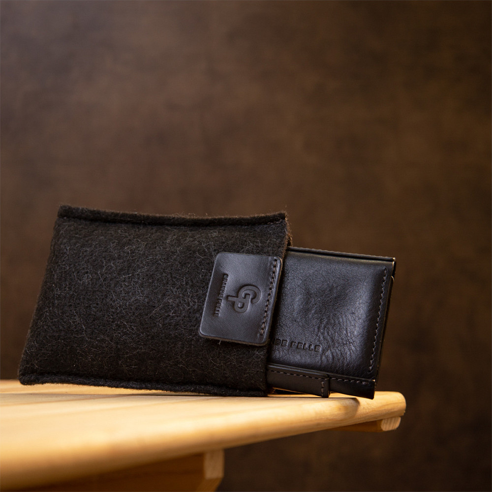 Кожаная визитница унисекс GRANDE PELLE 11338 Темно-синий Киев - изображение 9