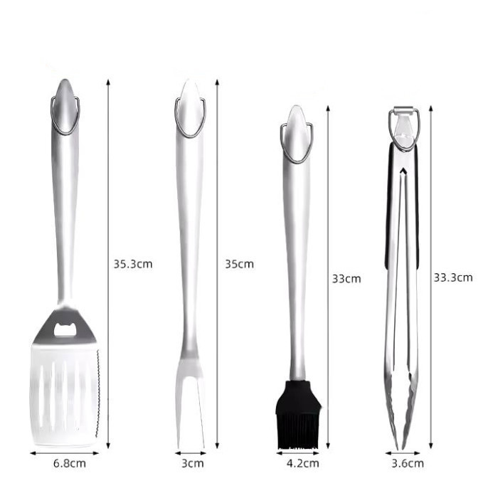 Набір для барбекю 4 предмета із нержавіючої сталі GRILLI  777116 Код: 012290 Рівне - фото 2