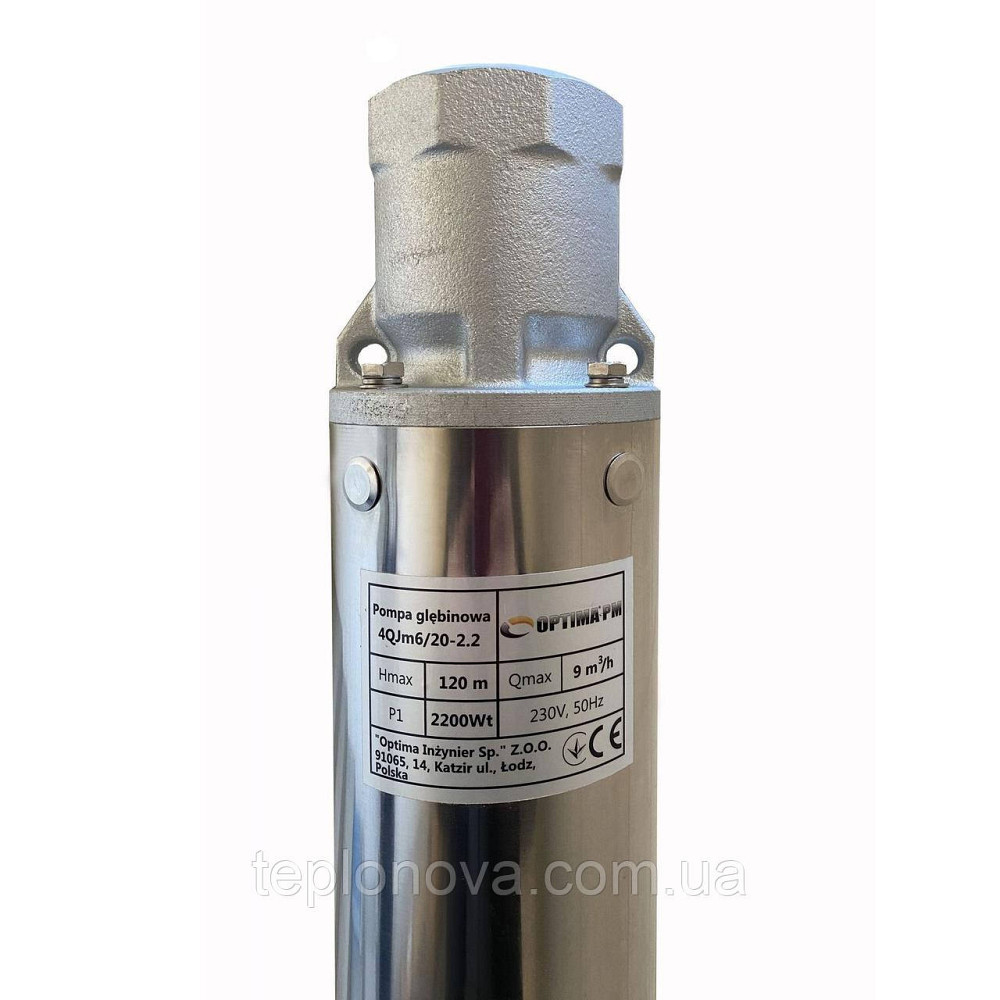 Насос скважинный с повышенной уст-тью к песку   OPTIMA PM 4QJm6/20 2,2 кВт 124м +  2 м кабель Черновцы - изображение 2