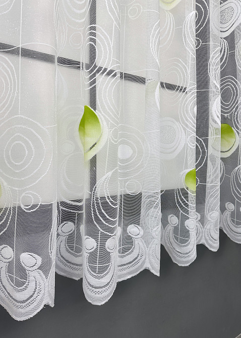 Тюль жаккард VR-Textil № 1882т Арка на кухню цвет белый 300х150 см (53-0080) Киев - изображение 6