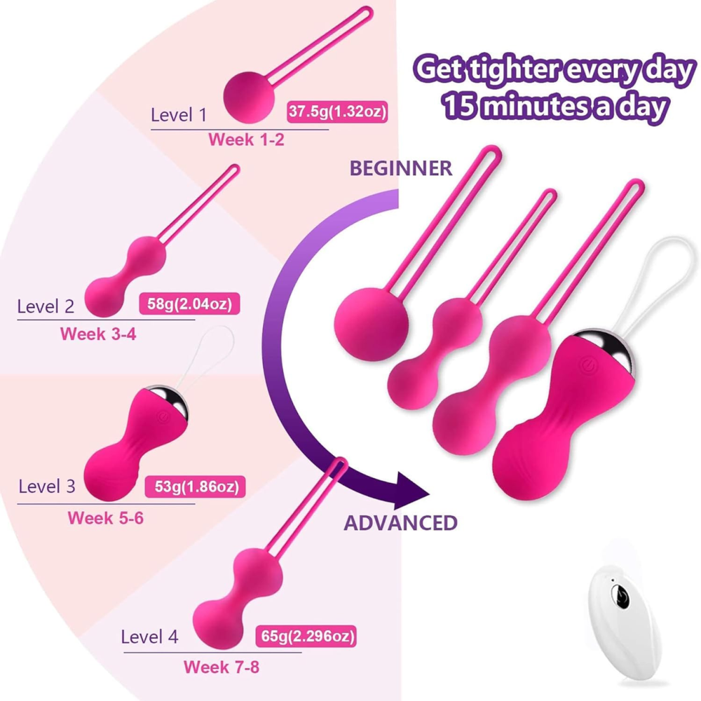 Kegel Balls\Кульки Кегеля Тренажер для м'язів Вагінальні кульки для зміцнення м'язів піхви, набір Фіолетовий Київ - фото 7