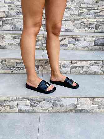 Flex Шльопанці жіночі Flex чорні (літо шкіра натуральна) Коломыя