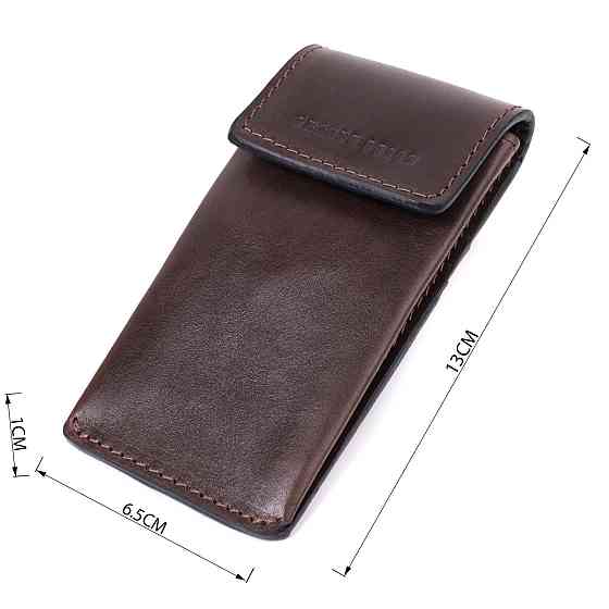 Оригінальна ключниця у вигляді футляра з натуральної шкіри Коричневий (GRANDE PELLE) Київ