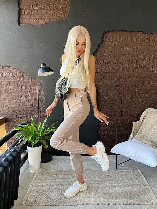 Жіночі брюки джогери "Elias" тонкі оптом | Норма | Розпродаж моделі Київ - фото 3