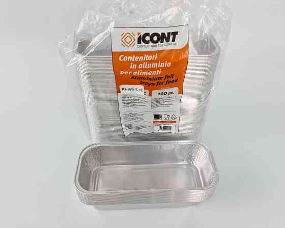 Контейнер из пищевой алюминиевой фольги прямоугольный 800мл R1-15G (R60G) 100шт в упаковки (1 пачка) Харьков