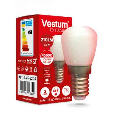 Лампочка Vestum LED SMD Е14 Vestum 2,5W 4500K 220V для холодильника (1-VS-8305) Винница