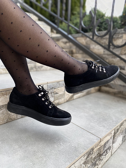 Injers Сліпони жіночі INJERS 195 чорні (весна-осінь, замша натуральна) (1305) 37р.38р. Коломия - фото 4