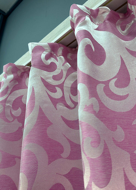 Комплект коротких штор VR-Textil Жакард Вензель № 476ш Рожевий 130х170 см 2 шт (35-0202) Київ - фото 8