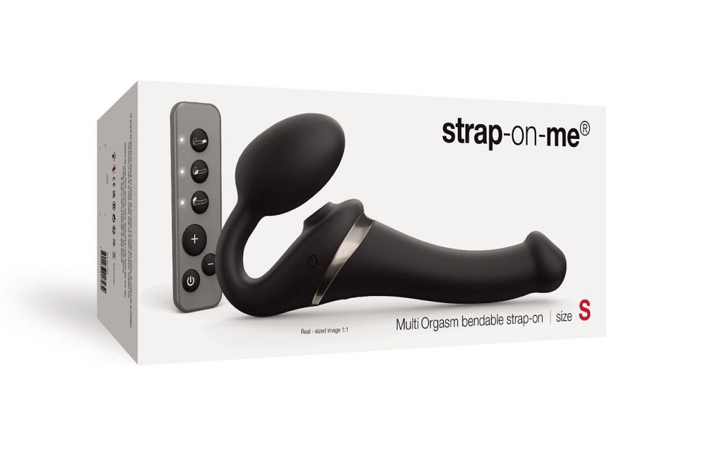 Безремневой вибрострапон с вакуумной стимуляцией Strap-On-Me MULTI ORGASM Black S, регулируемый Sex Aura Киев - изображение 8
