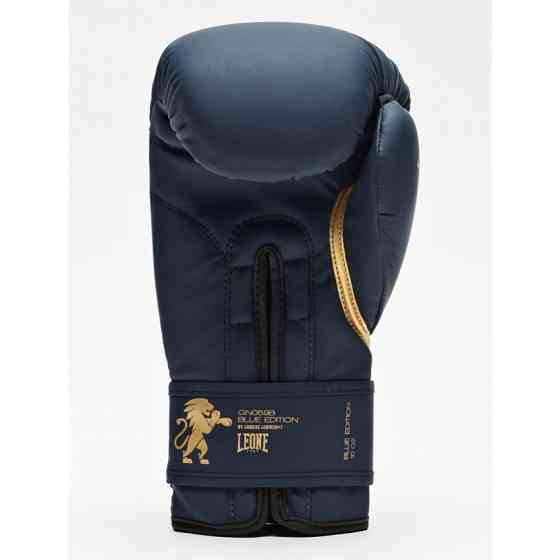 Рукавички боксерські для боксу та єдиноборств професійні оригінальні Leone Mono Blue 12 унцій Сині Київ