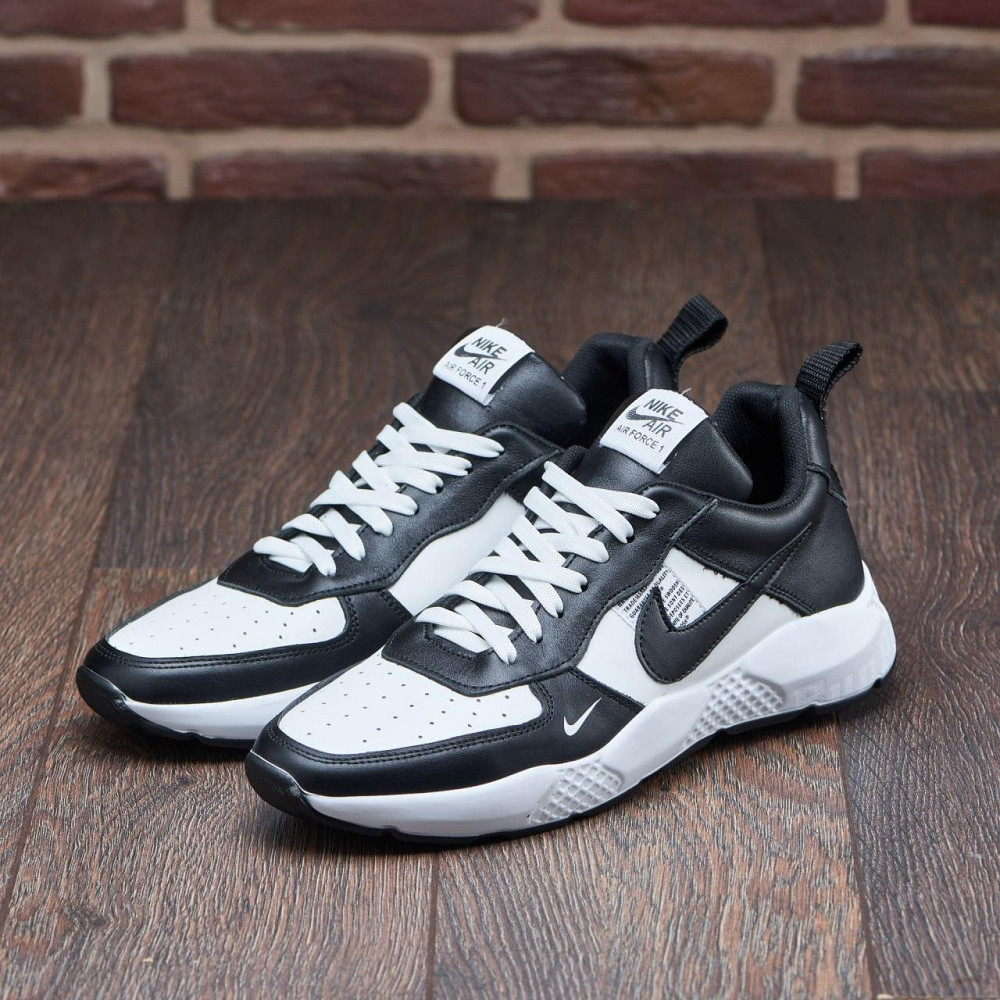 Чоловічі шкіряні кросівки 015-ч/б Харьков - изображение 1