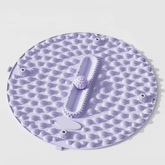 Килимок для масажу ніг круглий 55х55 см акупунктурний масажний для: йоги, стоп акупунктурних точок і тіла, фіолетовий Кам'янець-Подільський