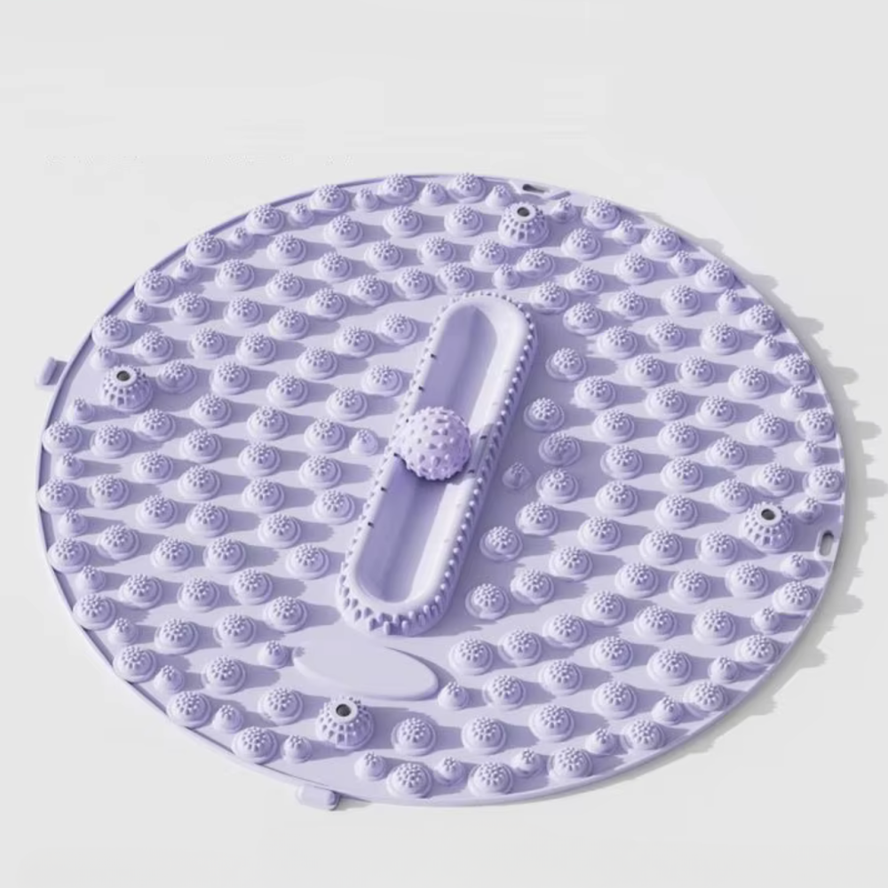 Килимок для масажу ніг круглий 55х55 см акупунктурний масажний для: йоги, стоп акупунктурних точок і тіла, фіолетовий Кам'янець-Подільський - фото 1