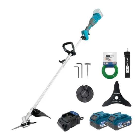 Мощная аккумуляторная коса PROFI-TEC PGT9520 POWERLine: с АКБ 2шт-20V 4.0 Ah+ЗП (007882) Киев