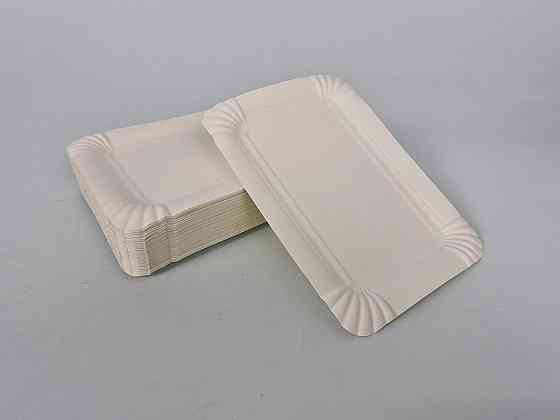 Паперова тарілка біла 100 шт 13,3*18,8 см (1 пачка) Харків