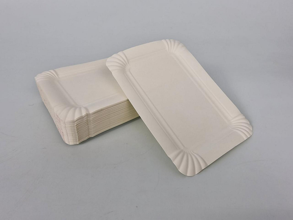 Паперова тарілка біла 100 шт 13,3*18,8 см (1 пачка) Харків - фото 1