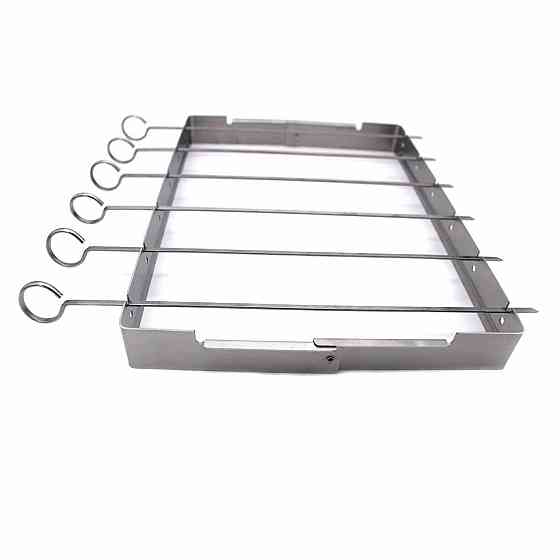 Набор шампуров с подставкой SANTOS, 6 шт, складная подставка, нержавеющая сталь 890109 Код: 011038 Ровно