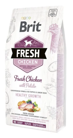 Сухий корм для цуценят і юніорів Бріт Brit Fresh Healthy Growth з куркою та картоплею, 2.5 кг Вінниця