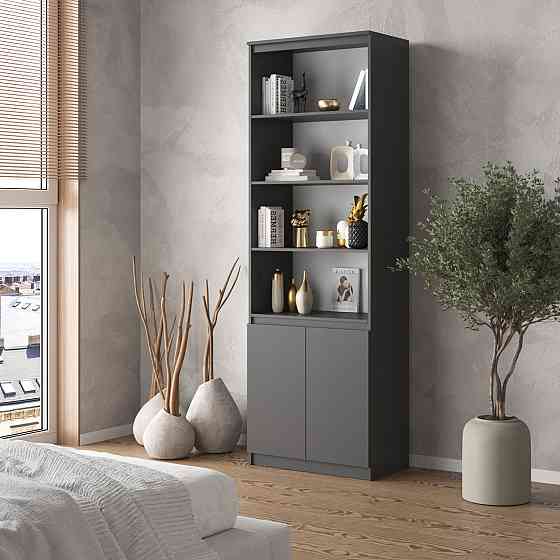 Шкаф для книг VAYS, пенал с полками R-29 Антрацит Львов