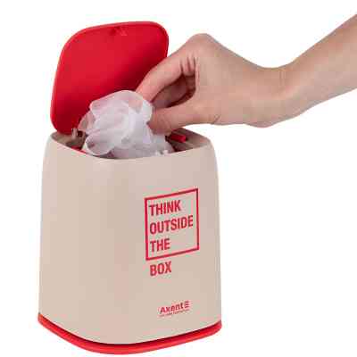 Кошик для паперів Axent Настільний контейнер для сміття, прямокутний, персиковий (2133-42-A) Вінниця