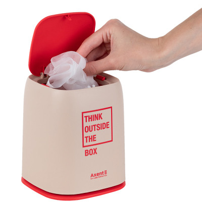 Кошик для паперів Axent Настільний контейнер для сміття, прямокутний, персиковий (2133-42-A) Вінниця - фото 6