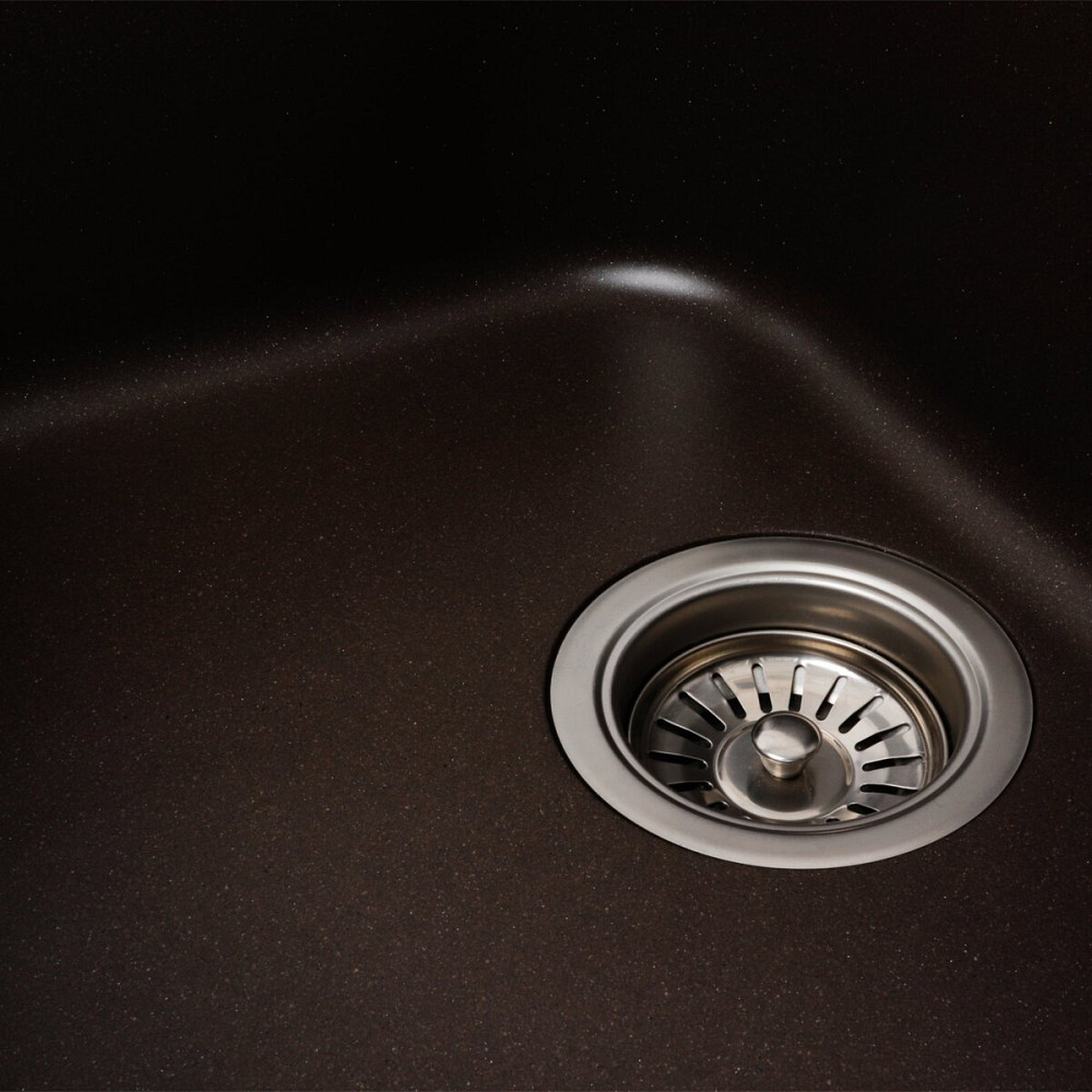 Гранітна мийка для кухні Platinum 7950 Equatoria матовий Темна скеля Коломия - фото 5
