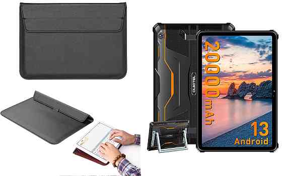 Чохол-конверт VitoCase для Oukitel RT7 Titan 4G, RT7 Titan 5G, з функцією підставки для планшета Чорний Київ