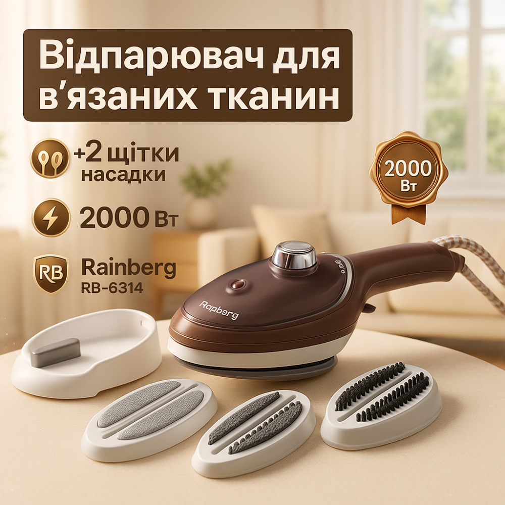 Портативный ручной пароочиститель Rainberg RB-6314, Мини-паровой утюг для путешественников WX-56 Львов - изображение 16