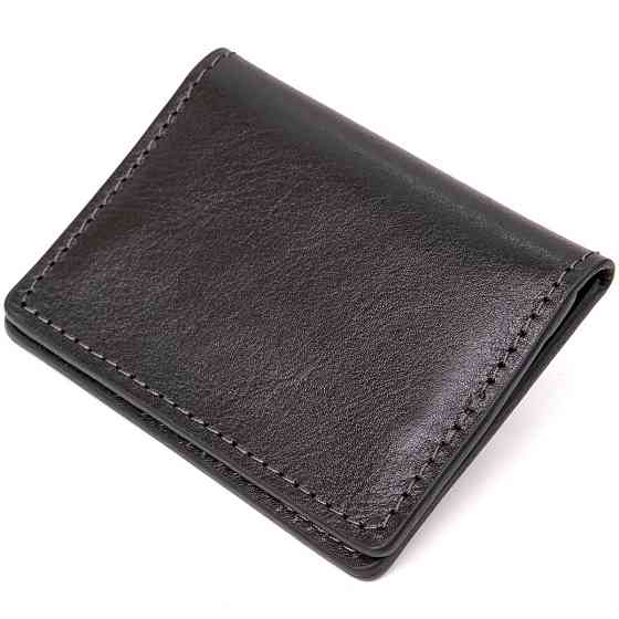 Шкіряна обкладинка для автодокументів GRANDE PELLE 11495 Чорний Київ