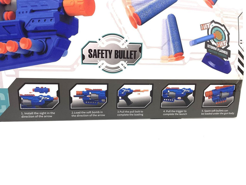 Автомат іграшковий бластер з м'якими патронами 10 шт. Червоний (XH 9995-2) Чернігів - фото 3