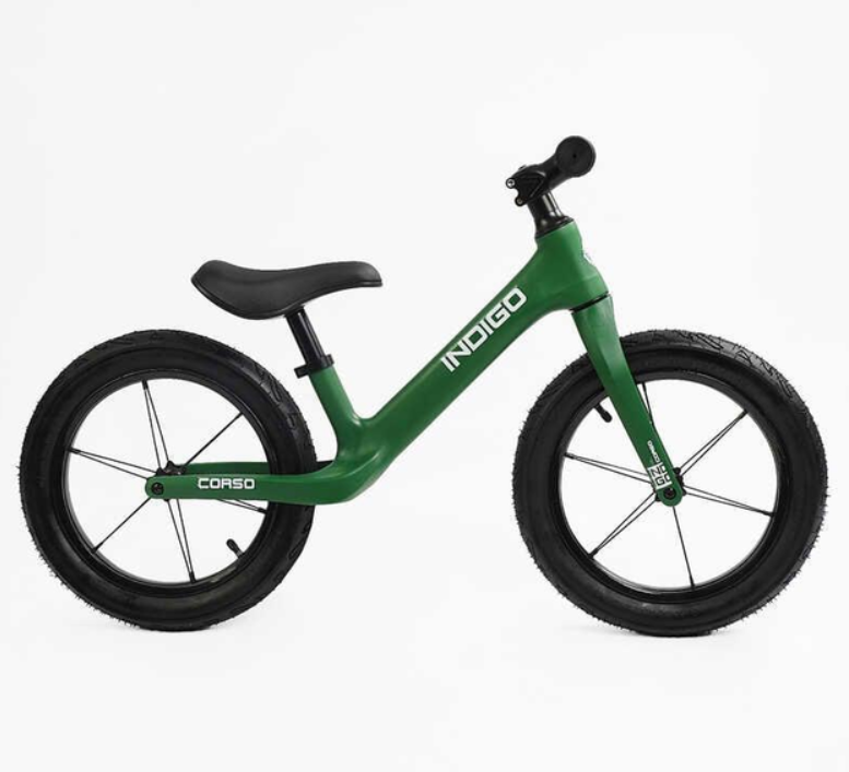 Біговел дитячий нейлонова рама та вилка надувні колеса 14'' Зелений (D-6540-74) Чернигов - изображение 2