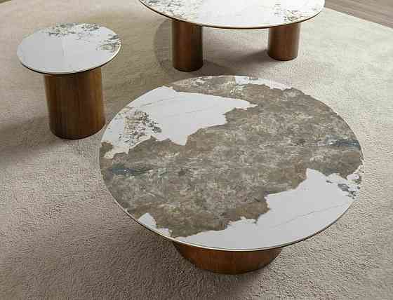 Журнальний столик RONDO білий PANDORO/горіх д.80*35 Днепр