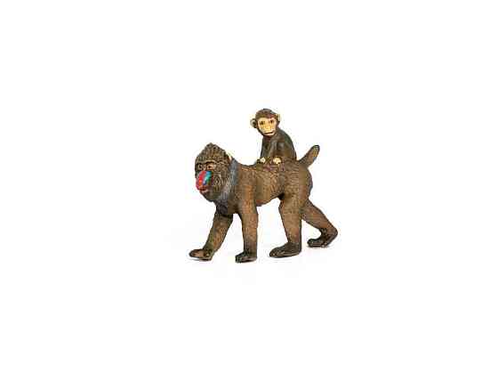 Фігурка тварини Сафарі Q9899-A81 самка Мандріл з дитиною ТМ KIDS TEAM ANIMALS Київ