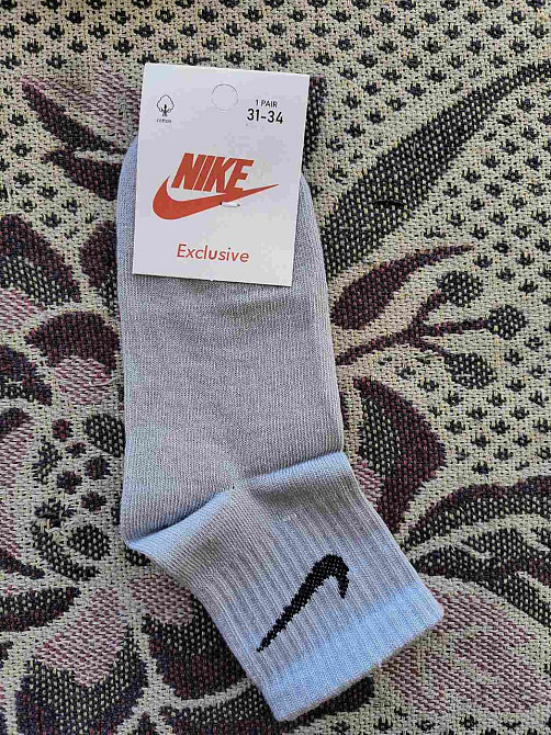 Детские качественные хлопковые носки микс средней высоти в наборе по 3 штук Nike. Размер 31-34 Киев - изображение 6