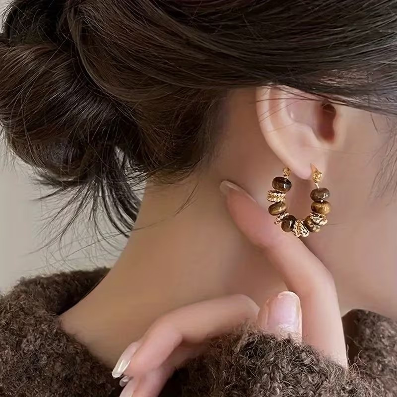 Серьги набор 3 пары в различных дизайнах с эмалью золотистые,женская бижутерия серьги комплект из цинкового сплава Каменец-Подольский - изображение 4