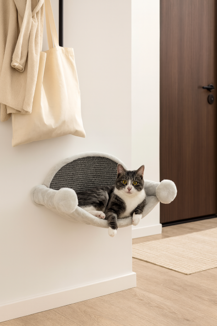 Гамак Trixie настінний для котів 54 х 28 х 33 см біло-сірий Київ - фото 1