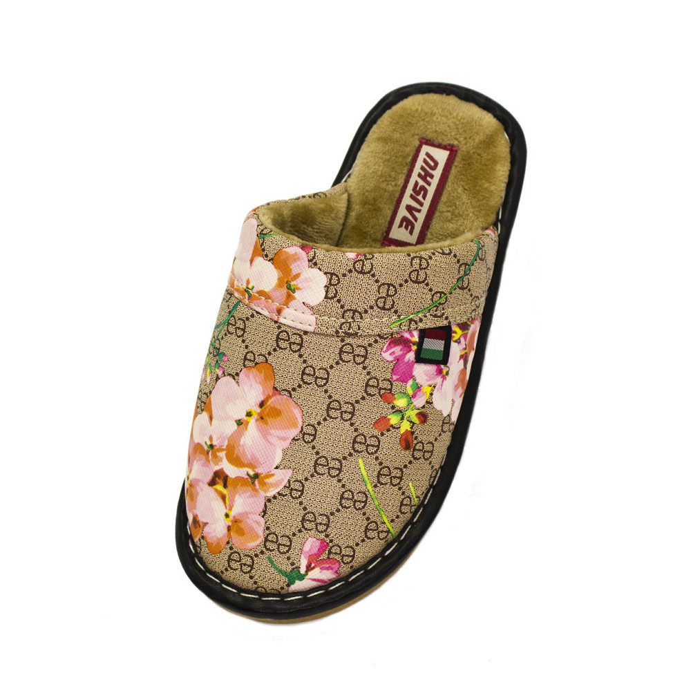 Тапочки женские домашние закрытые Цветочность (36/37, 38/39) бежевый W2020-09 37 Одесса - изображение 2