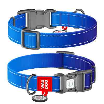 Ошейник для животных WAUDOG Nylon Mono с QR паспортом, пластиковый фастекс S синий (520912) Винница