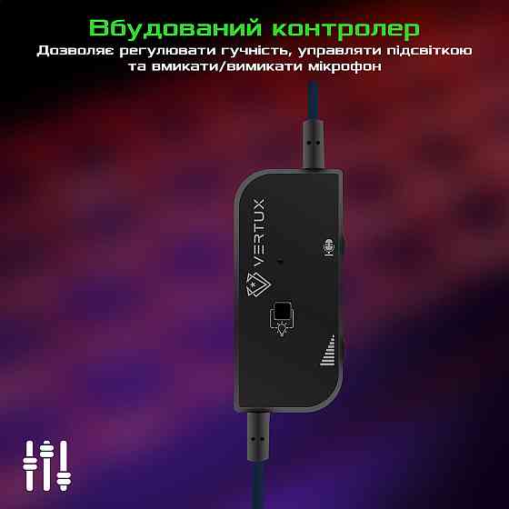 Гарнітура Vertux Tokyo Blue Чорний/Синій Харків