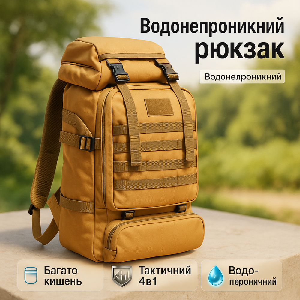 Надійний тактичний рюкзак 70 л, Похідний рюкзак для ЗСУ Штумовий військовий PL-25 Київ - фото 16